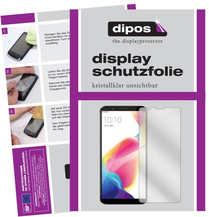 OppoR11s Plus mit aufgebrachter dipos Displayschutzfolie, glasklare Darstellung ohne Einschränkungen