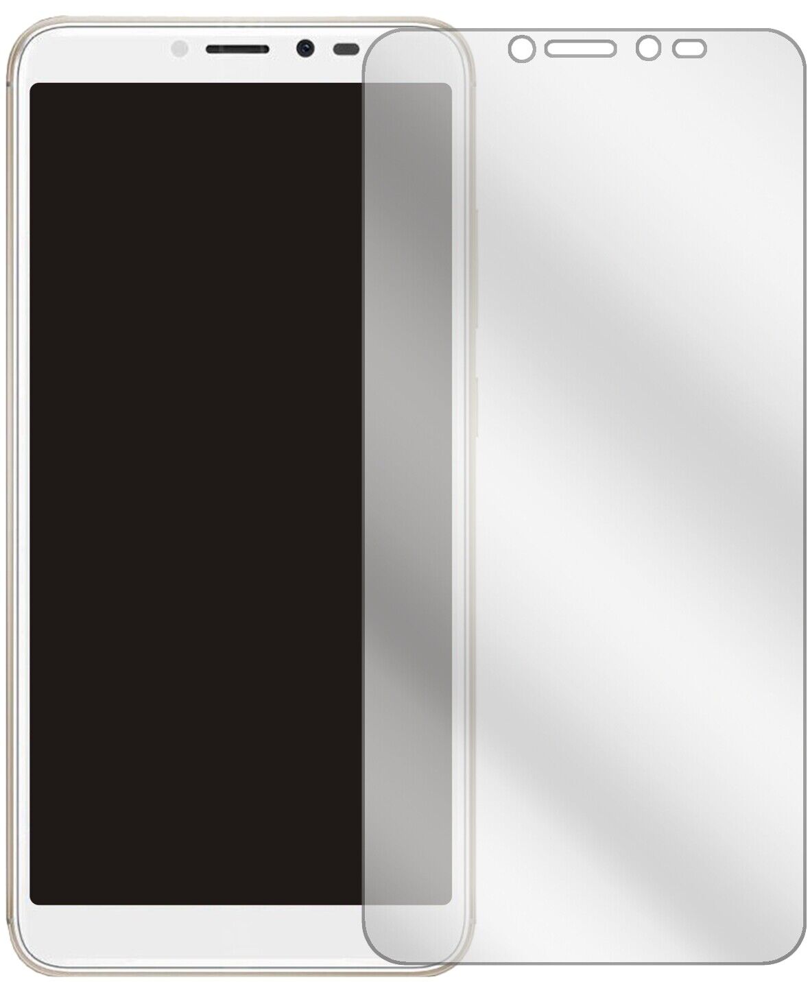 WikoSunny 4 Plus mit aufgebrachter dipos Displayschutzfolie, glasklare Darstellung ohne Einschränkungen