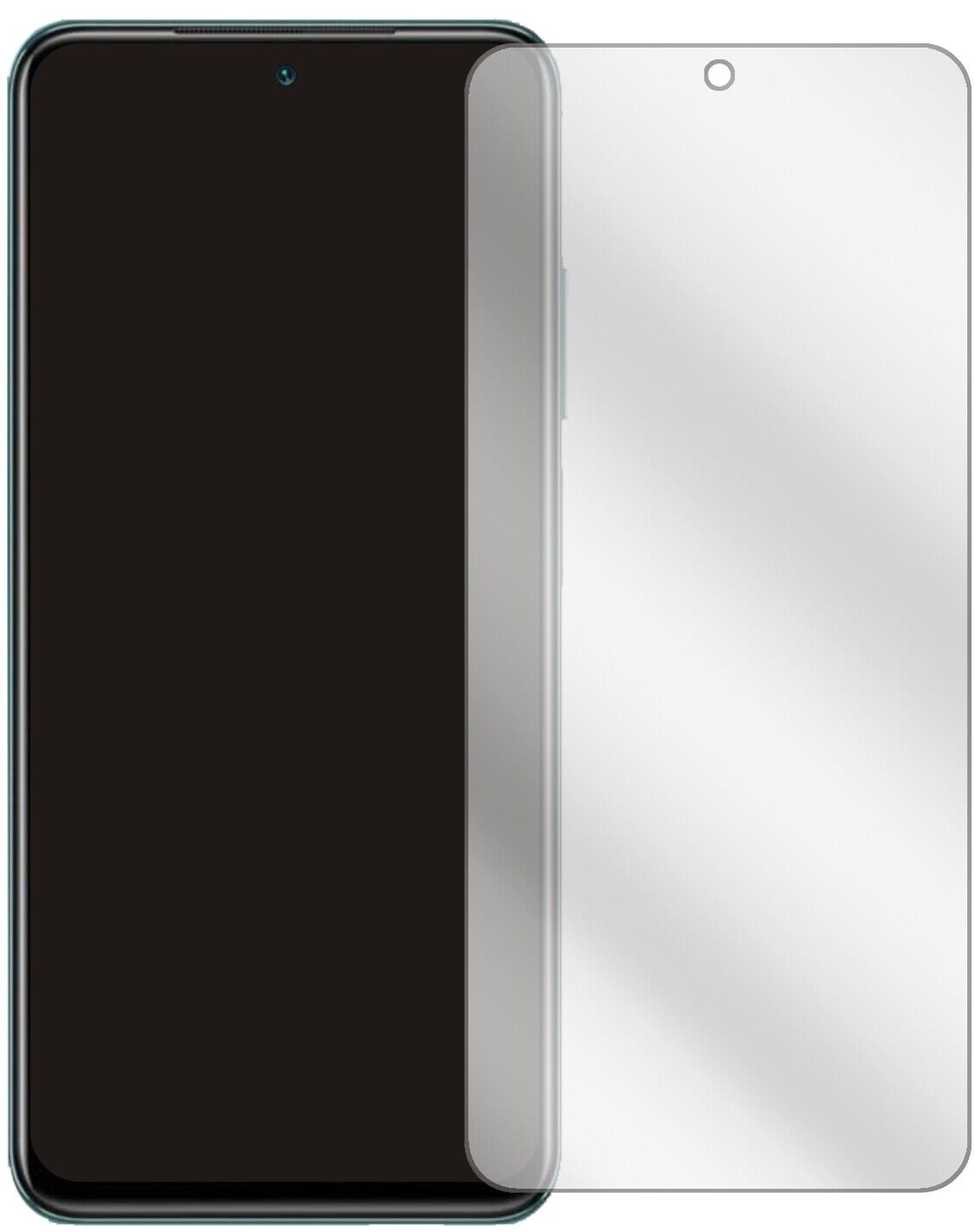 XiaomiRedmi Note 10 5G mit aufgebrachter dipos Displayschutzfolie, glasklare Darstellung ohne Einschränkungen