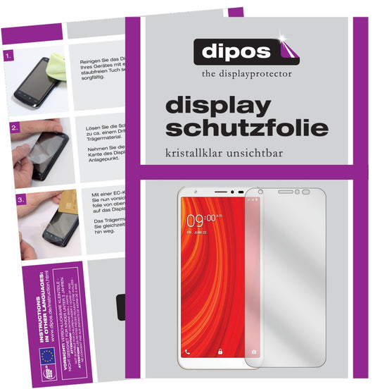 Klare Displayschutzfolie von dipos passend für Lava Z61, präziser Zuschnitt und blasenfrei montiert
