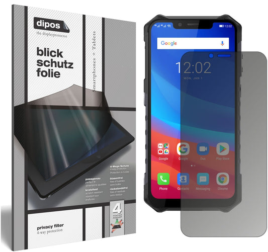 Blickschutzfolie von dipos passend für Ulefone Armor 6E, präziser Zuschnitt und blasenfrei montiert