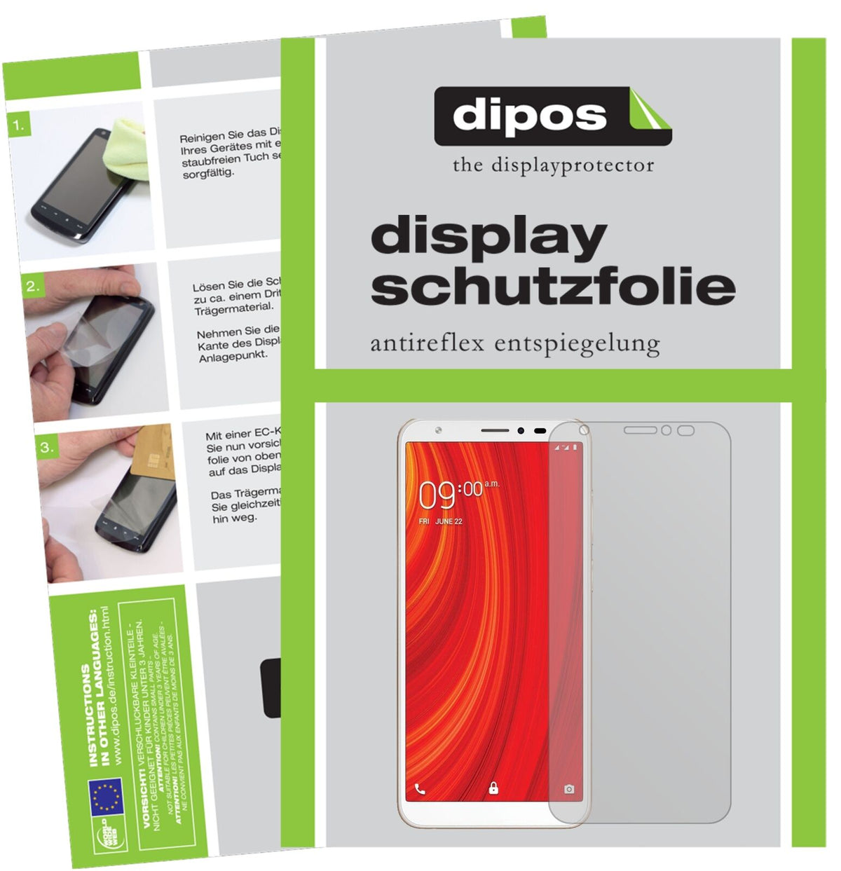Matte Displayschutzfolie von dipos passend für Lava Z61, präziser Zuschnitt und blasenfrei montiert