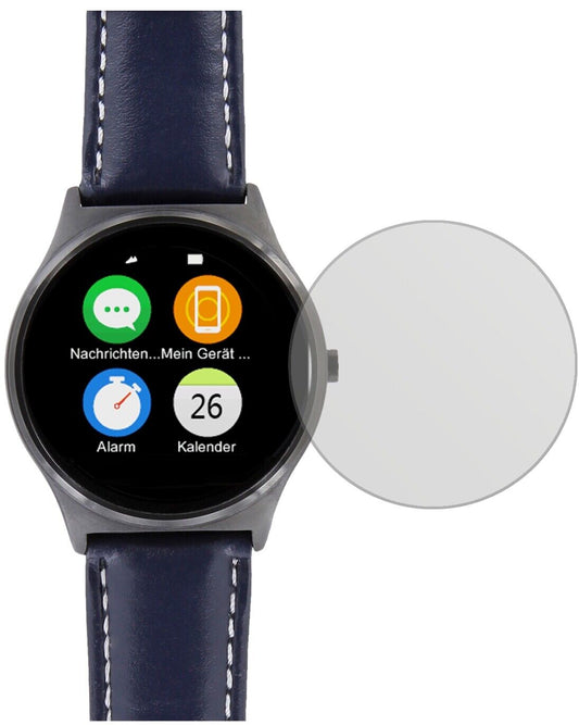 Matte Displayschutzfolie von dipos passend für Uhr 26.5 mm Durchmesser, präziser Zuschnitt und blasenfrei montiert