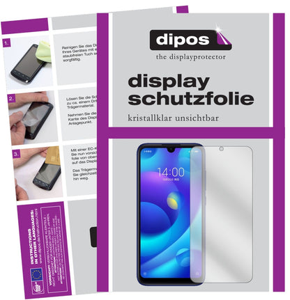 XiaomiMi Play mit aufgebrachter dipos Displayschutzfolie, glasklare Darstellung ohne Einschränkungen