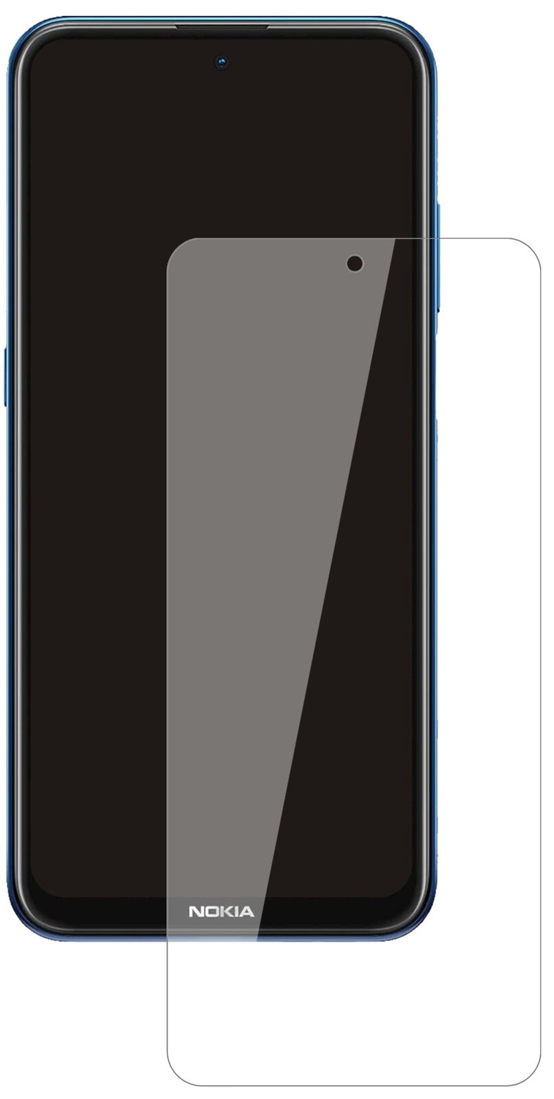 NokiaX20 mit aufgebrachter dipos Flex Schutzfolie, glasklare Darstellung ohne Einschränkungen