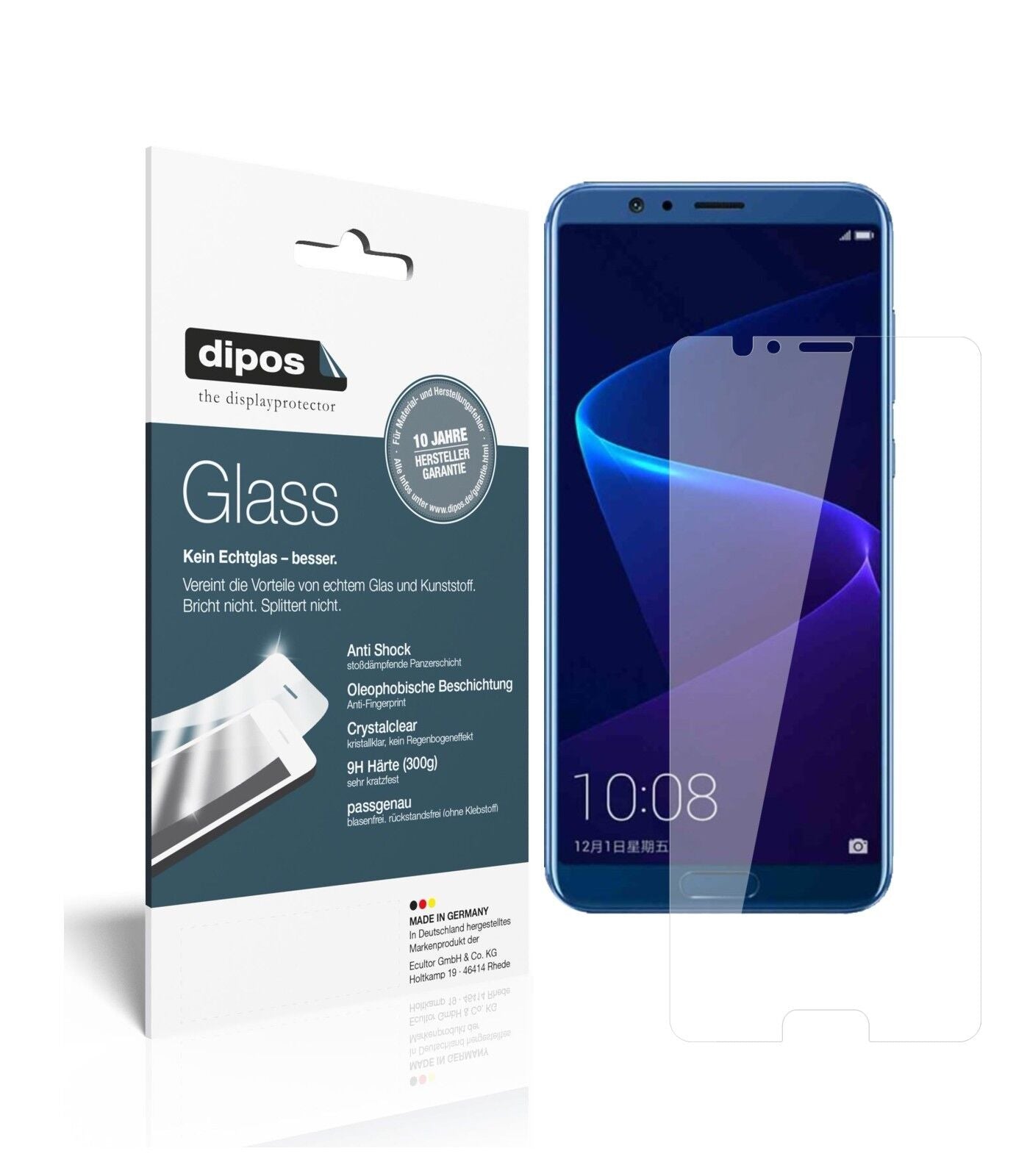 1x 9H Schutzfolie für Huawei Honor V10 Panzerfolie