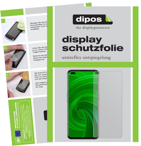 Matte Displayschutzfolie von dipos passend für Oppo Realme X50, präziser Zuschnitt und blasenfrei montiert