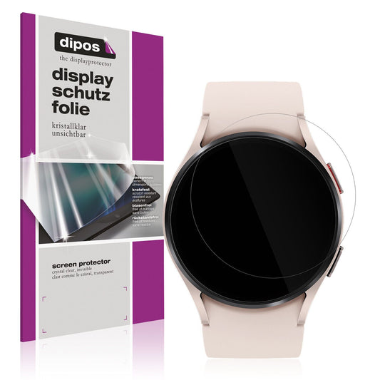 Klare Displayschutzfolie von dipos passend für Samsung Galaxy Watch 5 (40mm), präziser Zuschnitt und blasenfrei montiert