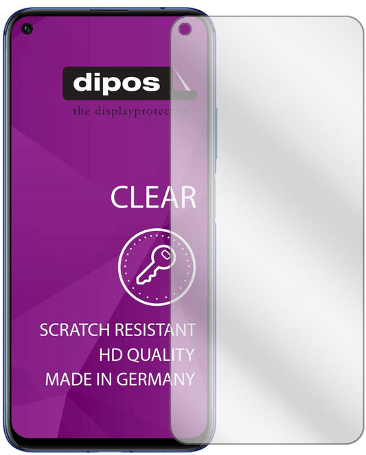 Klare Displayschutzfolie von dipos passend für Honor 20 Pro, präziser Zuschnitt und blasenfrei montiert