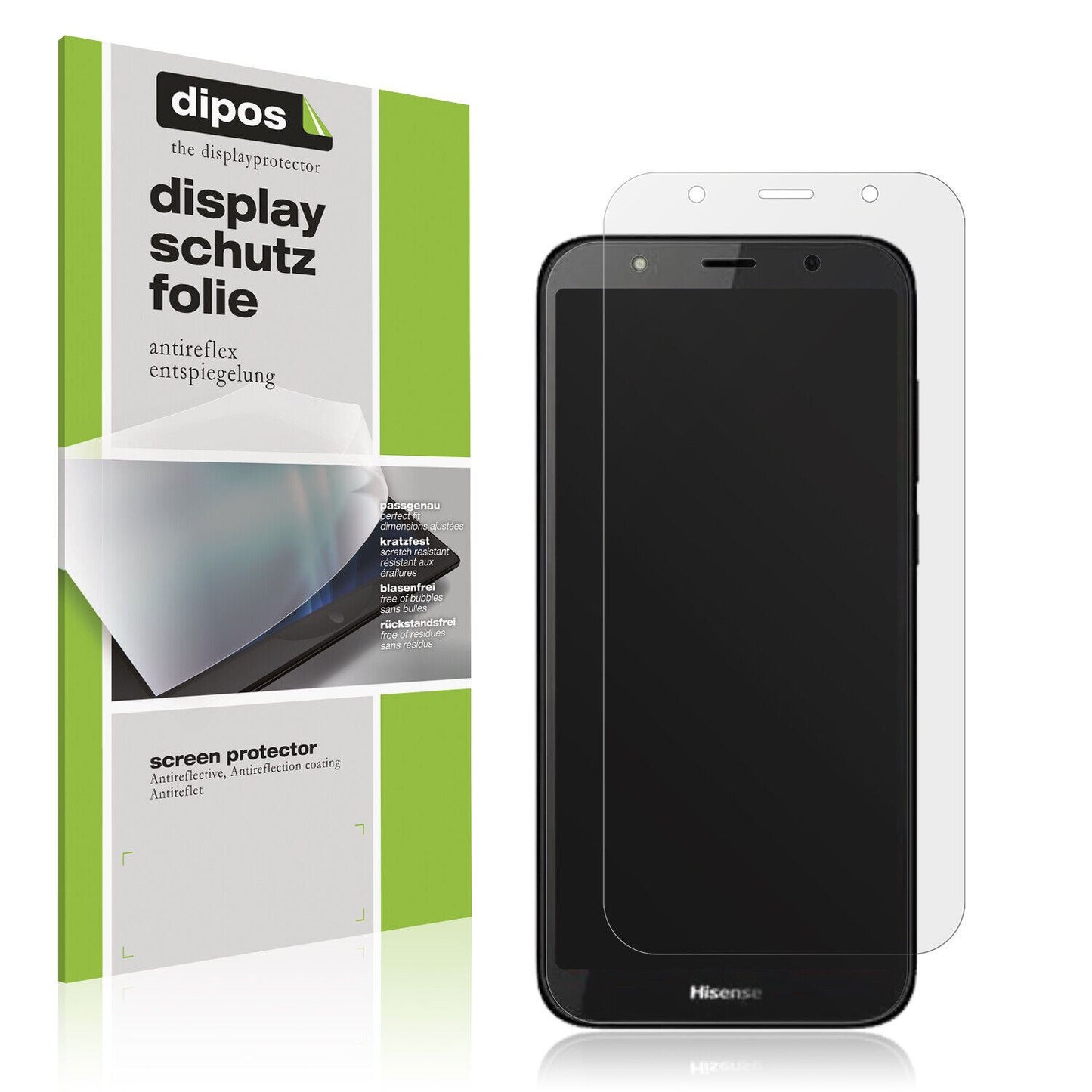 Matte Displayschutzfolie von dipos passend für Hisense E20s, präziser Zuschnitt und blasenfrei montiert