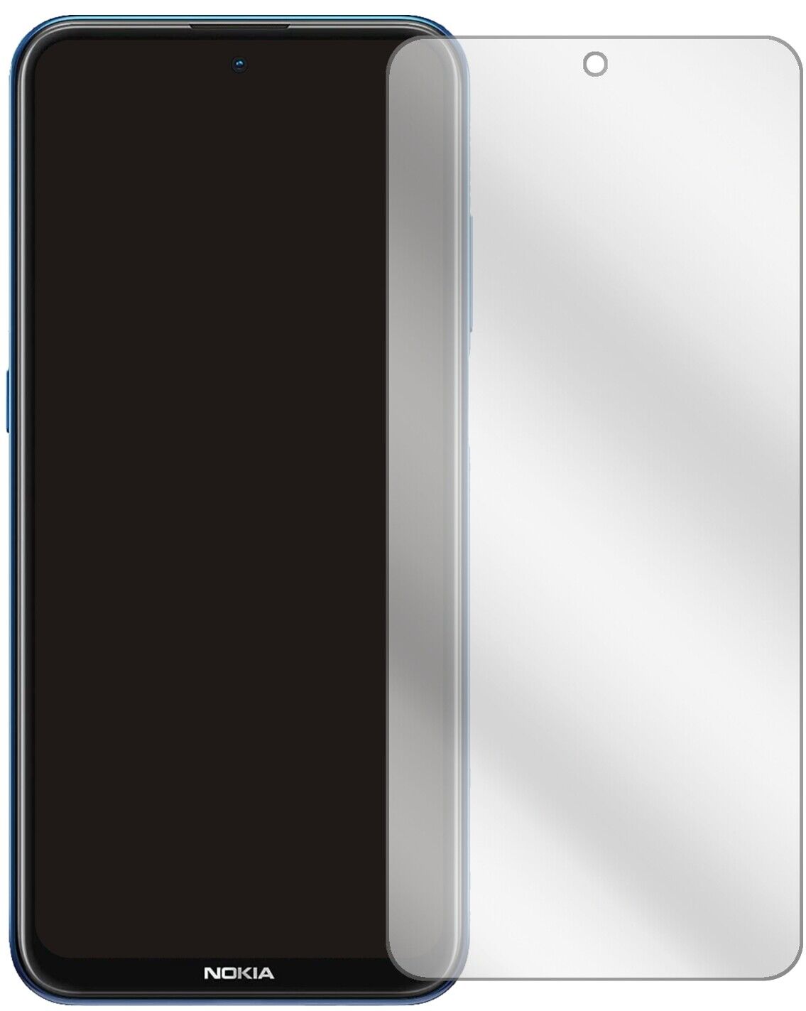 NokiaX20 mit aufgebrachter dipos Displayschutzfolie, glasklare Darstellung ohne Einschränkungen