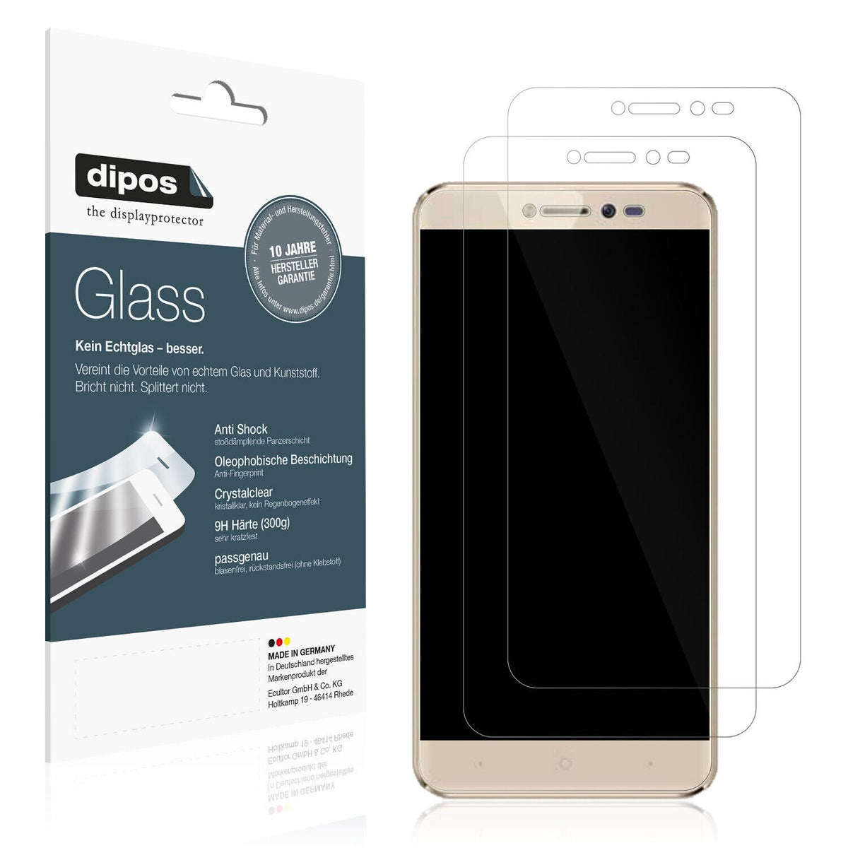 Klare Displayschutzfolie von dipos passend für Symphony i10 Plus, 9H kratzfest und blasenfrei montiert