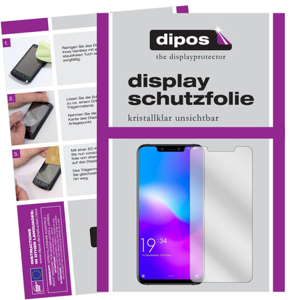 ElephoneA5 mit aufgebrachter dipos Displayschutzfolie, glasklare Darstellung ohne Einschränkungen