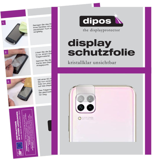Klare Displayschutzfolie von dipos passend für Huawei P40 Lite Kameralinse, präziser Zuschnitt und blasenfrei montiert