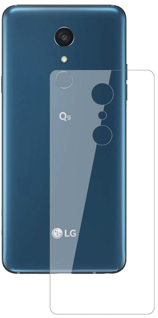Klare Displayschutzfolie von dipos passend für LG Q9 Rückseite, 9H kratzfest und blasenfrei montiert