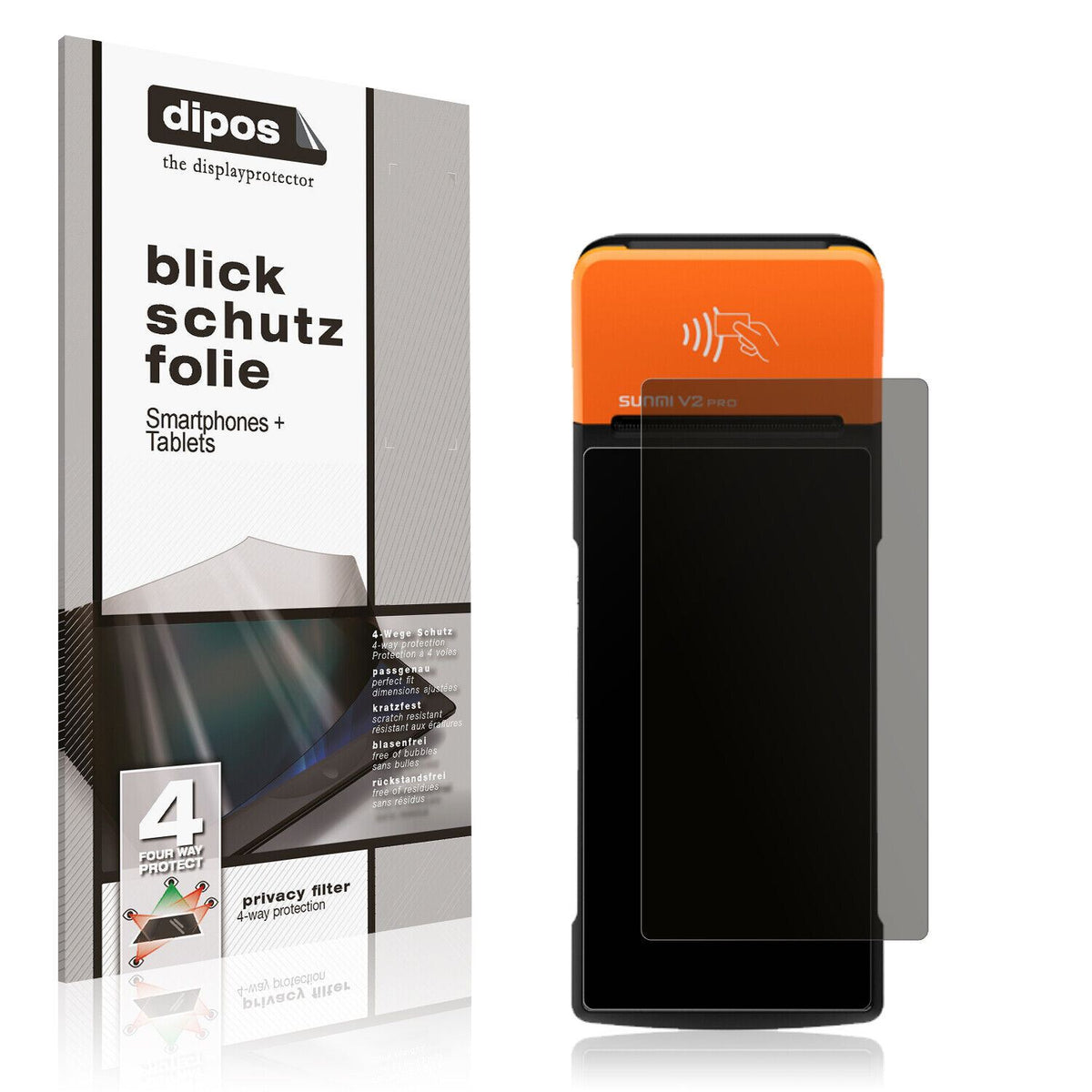 Blickschutzfolie für Sunmi V2 Pro matt Schutzfolie Privacy