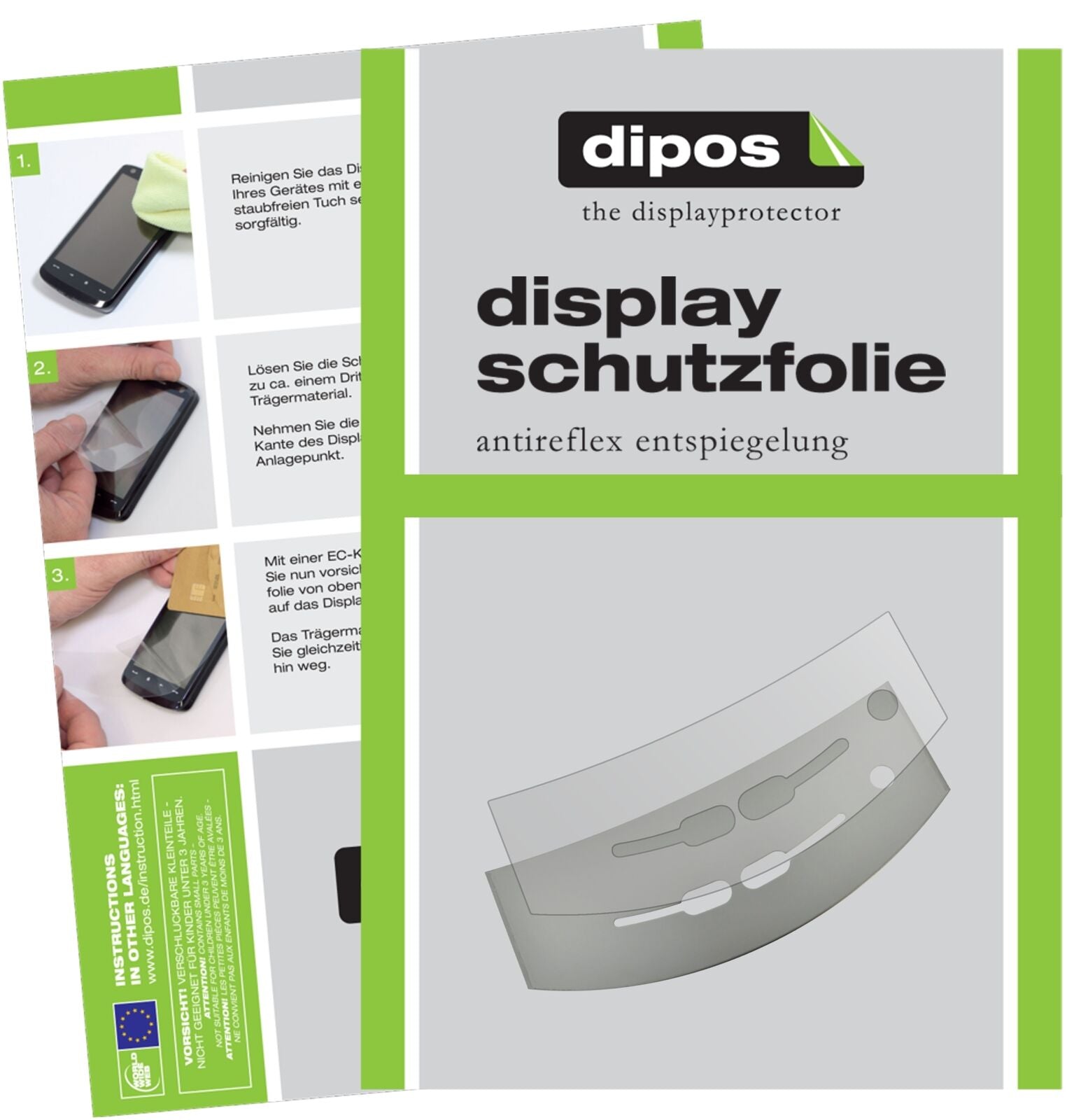 JuraJ7 Tropfblech mit aufgebrachter dipos Displayschutzfolie, die lästige Fingerabdrücke minimiert
