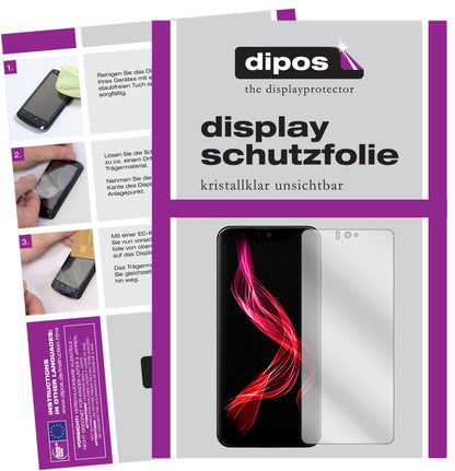 SharpAquos Zero mit aufgebrachter dipos Displayschutzfolie, glasklare Darstellung ohne Einschränkungen