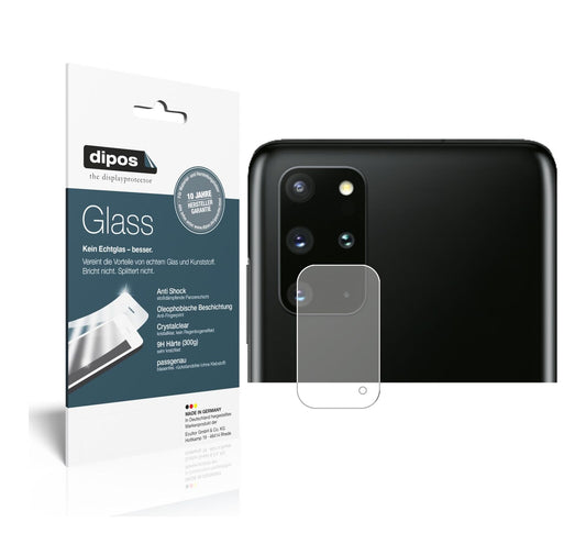Klare Displayschutzfolie von dipos passend für Samsung Galaxy S20 Plus Kameralinse, 9H kratzfest und blasenfrei montiert
