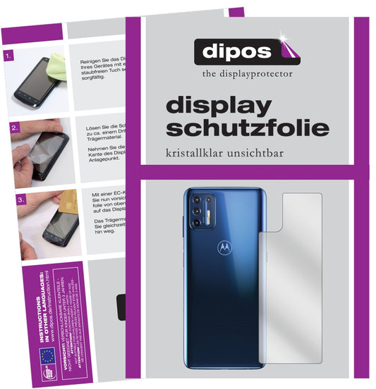 Klare Displayschutzfolie von dipos passend für Motorola Moto G9 Plus Rückseite, präziser Zuschnitt und blasenfrei montiert