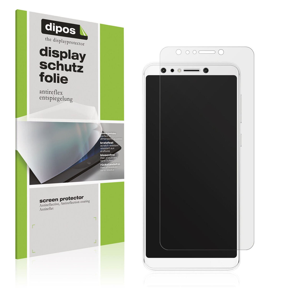 Matte Displayschutzfolie von dipos passend für Asus Zenfone 5 Selfie Pro, präziser Zuschnitt und blasenfrei montiert