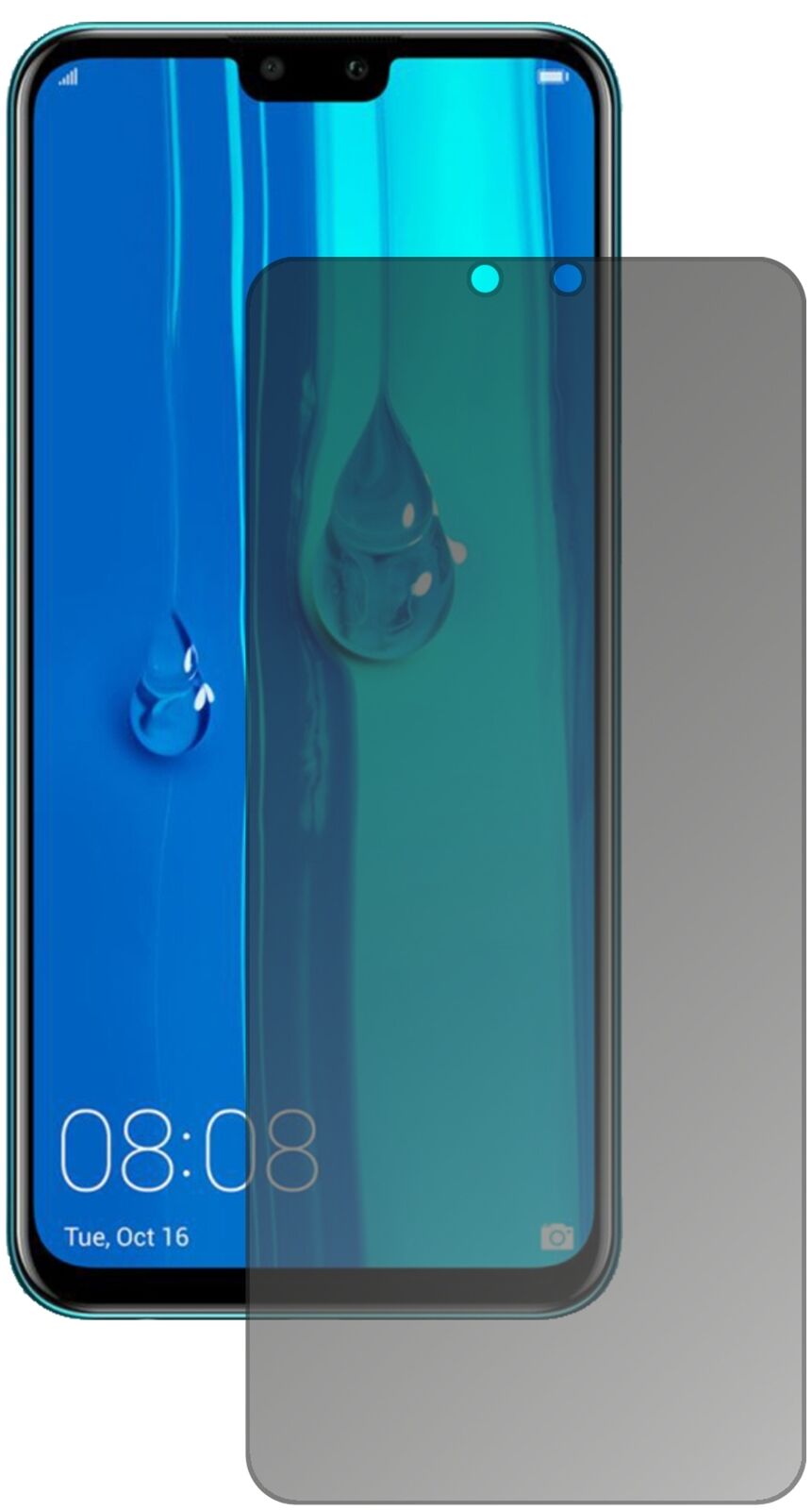 Blickschutzfolie von dipos passend für Huawei Enjoy 9 Plus, präziser Zuschnitt und blasenfrei montiert