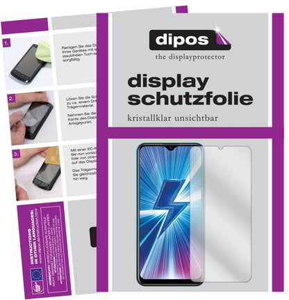 VivoY3 mit aufgebrachter dipos Displayschutzfolie, glasklare Darstellung ohne Einschränkungen