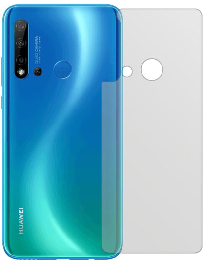 HuaweiP20 lite (2019) Rückseite mit aufgebrachter dipos Displayschutzfolie, die lästige Fingerabdrücke minimiert