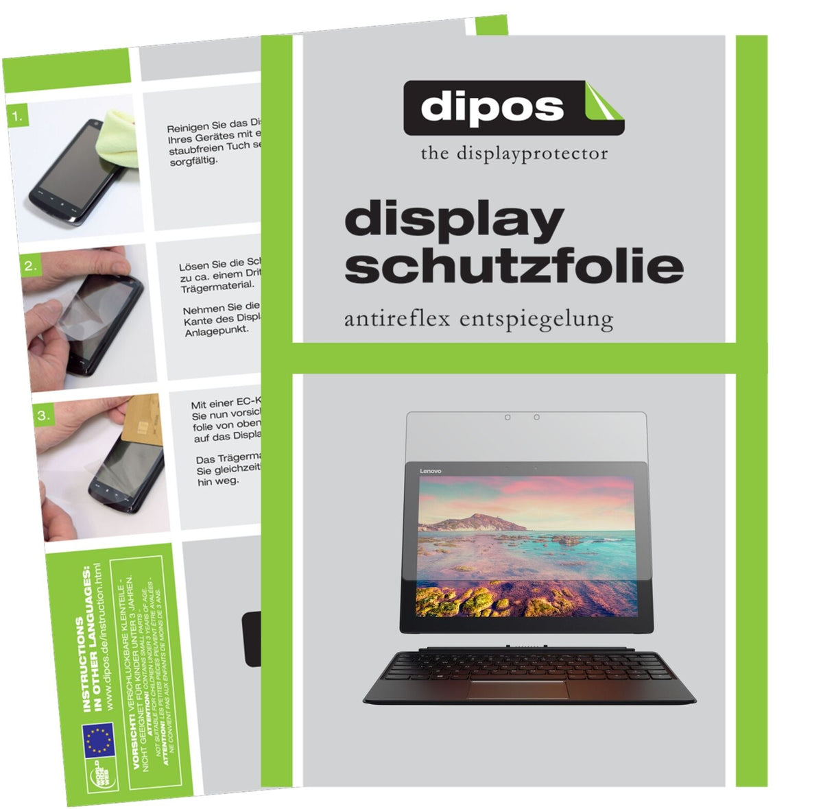2x Schutzfolie matt für Lenovo Miix 720 Display-Schutzfolie