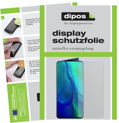 Matte Displayschutzfolie von dipos passend für Oppo Reno 10X Zoom, präziser Zuschnitt und blasenfrei montiert