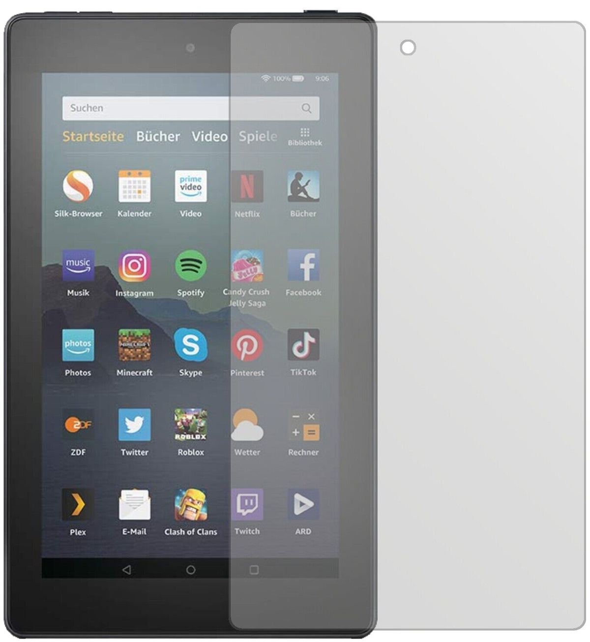 Matte Displayschutzfolie von dipos passend für Amazon Fire 7 Tablet Kids Edition (2019), präziser Zuschnitt und blasenfrei montiert