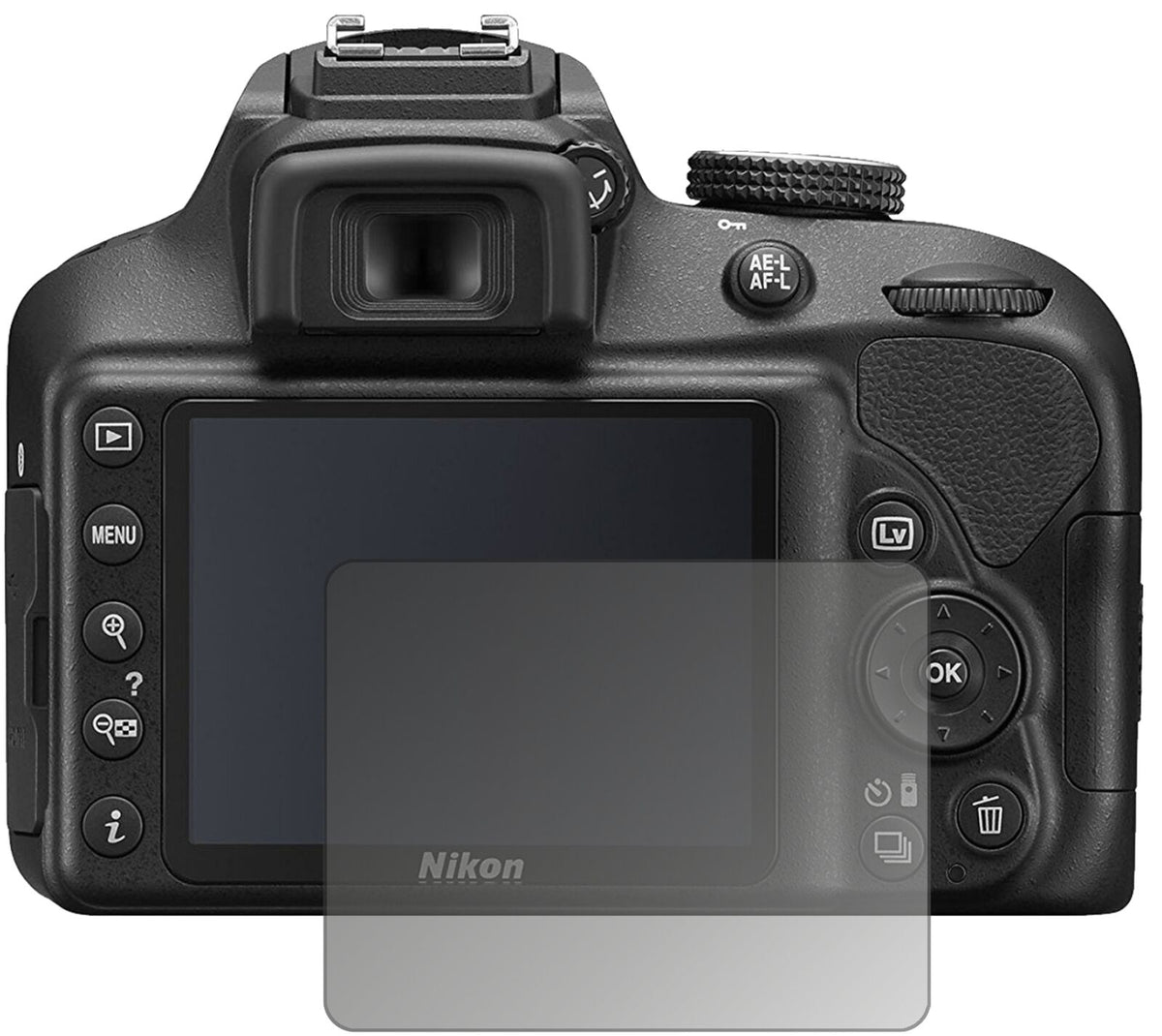 Blickschutzfolie von dipos passend für Nikon 3500, präziser Zuschnitt und blasenfrei montiert