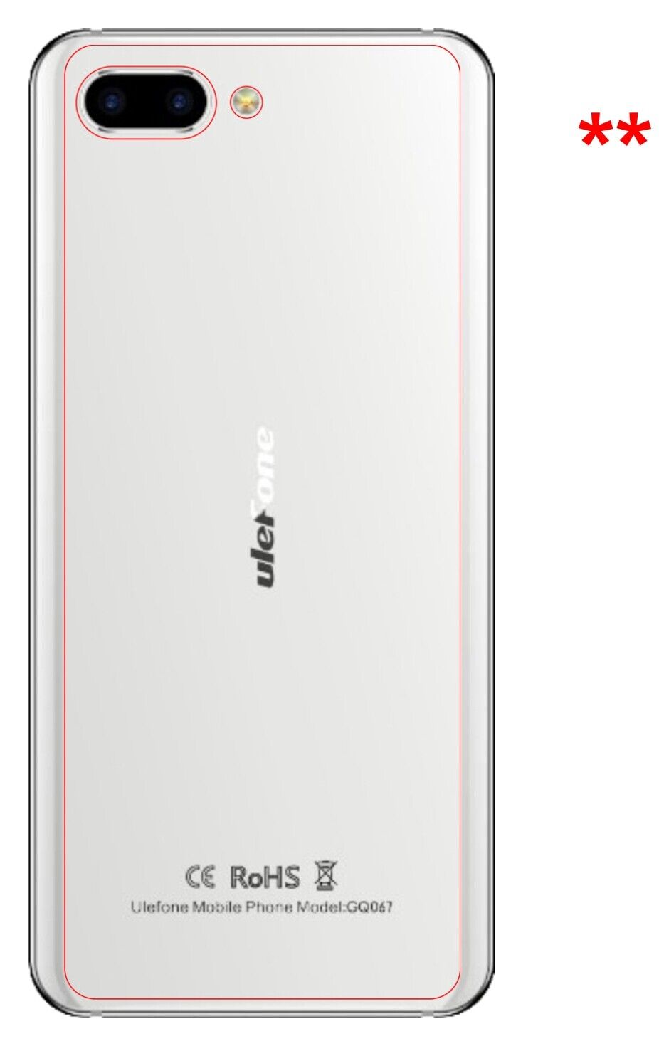 Dünne und klare Folie passend zugeschnitten für Ulefone T2 Pro Rückseite