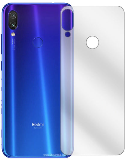 Klare Displayschutzfolie von dipos passend für Xiaomi Redmi Note 7 Pro Rückseite, präziser Zuschnitt und blasenfrei montiert