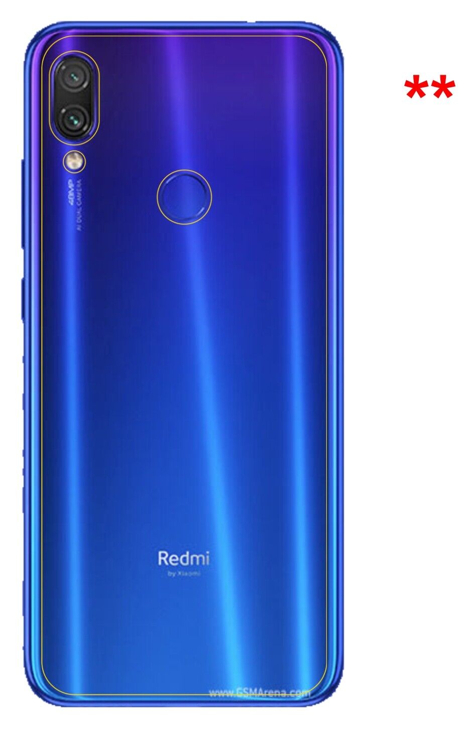 Dünne und klare Folie passend zugeschnitten für Xiaomi Redmi Note 7 Pro Rückseite