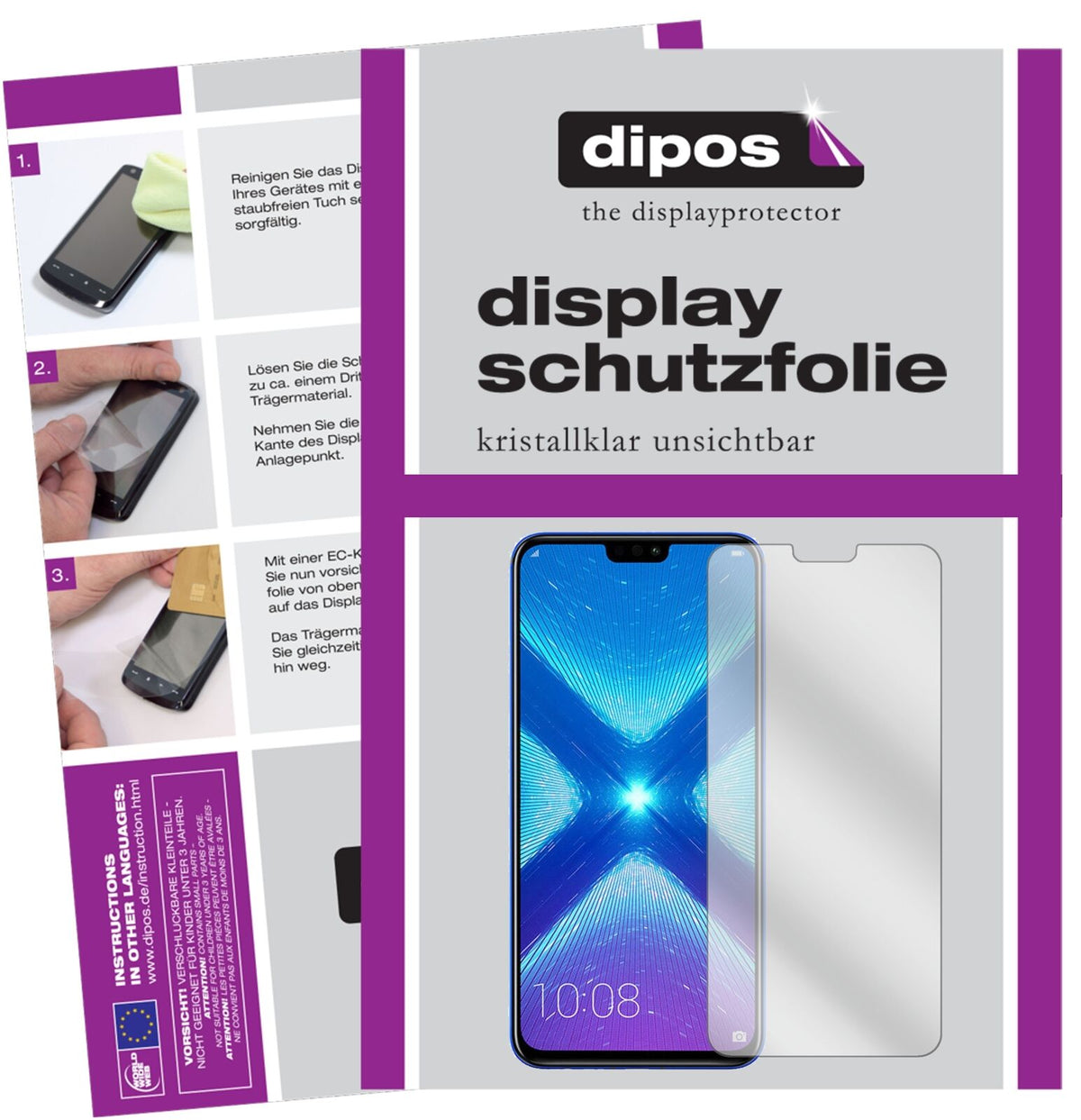 HuaweiEnjoy Max mit aufgebrachter dipos Displayschutzfolie, glasklare Darstellung ohne Einschränkungen
