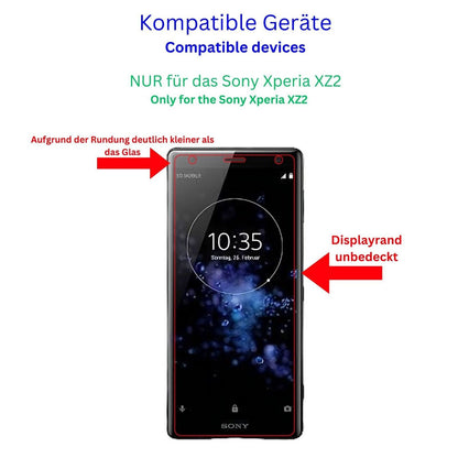 SonyXperia XZ2 Compact mit aufgebrachtem dipos Displayschutz, der seitliche Einblicke blockiert