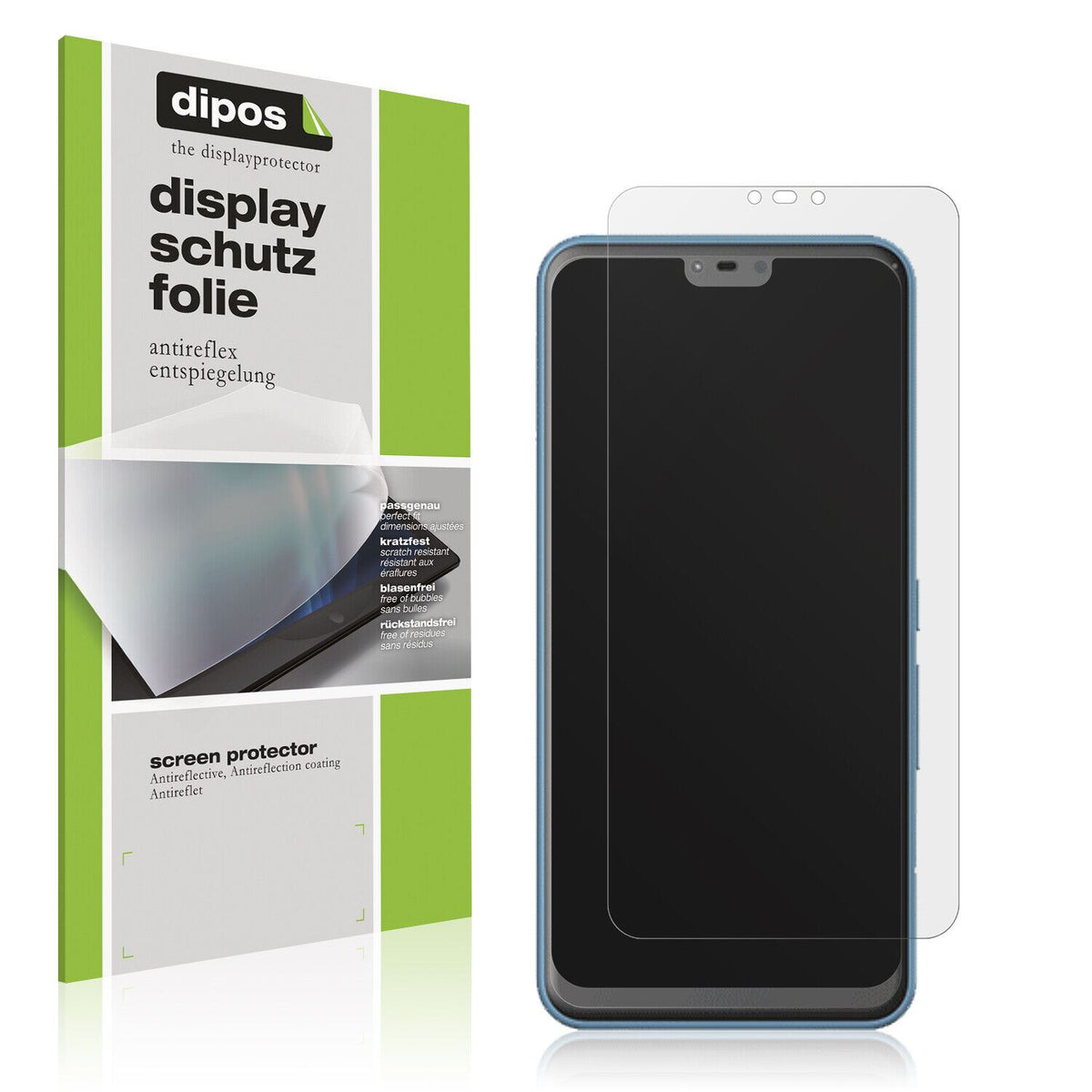 Matte Displayschutzfolie von dipos passend für Fujitsu Arrows J, präziser Zuschnitt und blasenfrei montiert