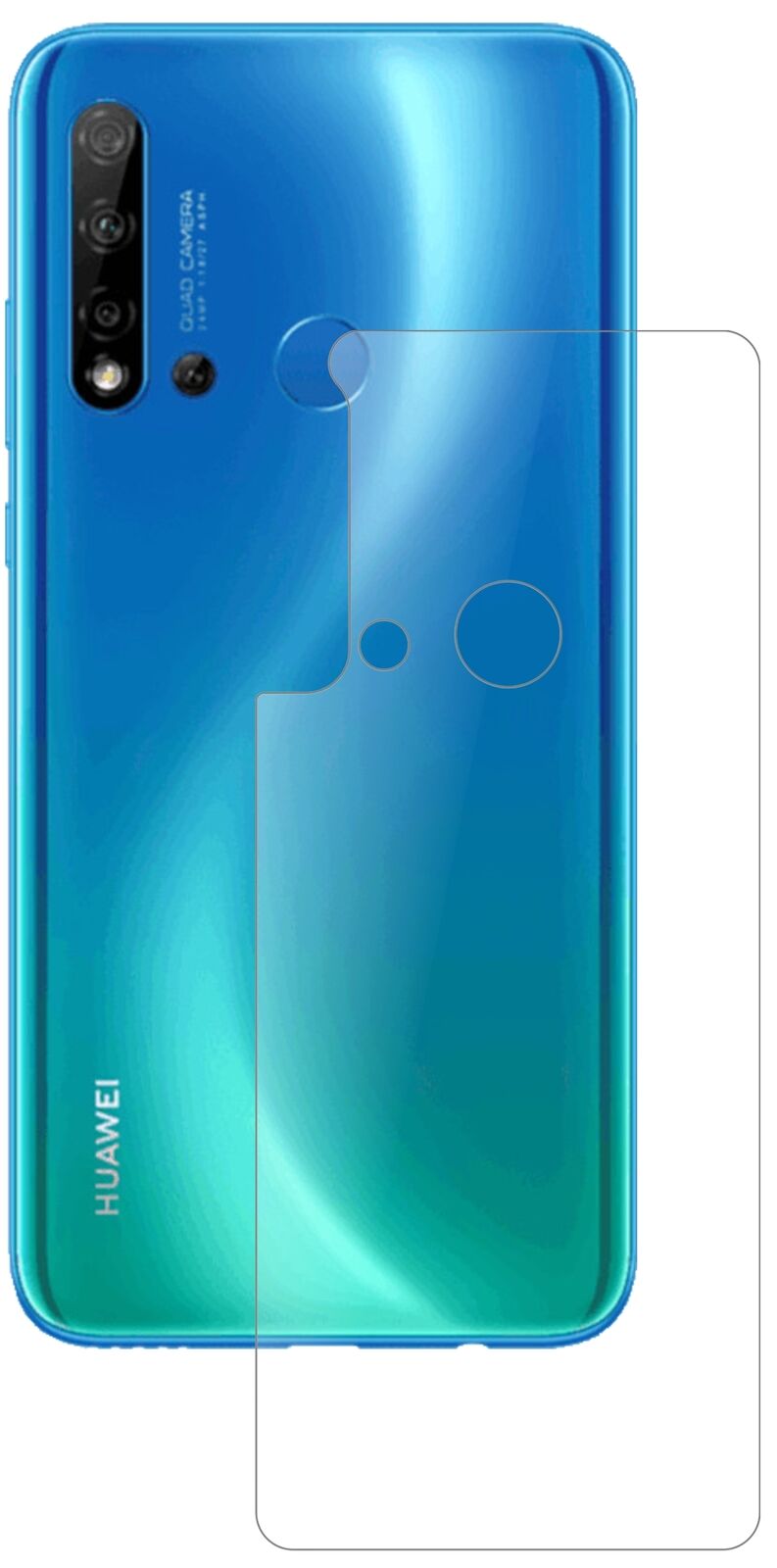 1x 9H Schutzfolie matt für Huawei P20 lite (2019) Rückseite Panzerfolie