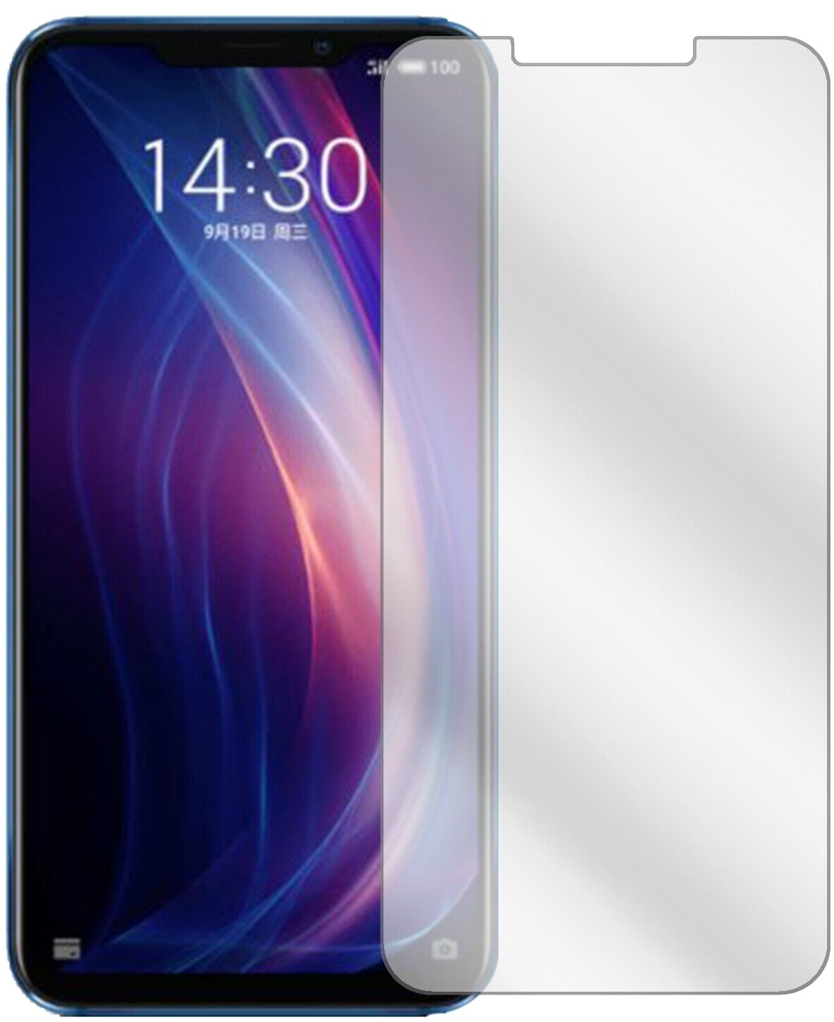 Klare Displayschutzfolie von dipos passend für Meizu X8, präziser Zuschnitt und blasenfrei montiert