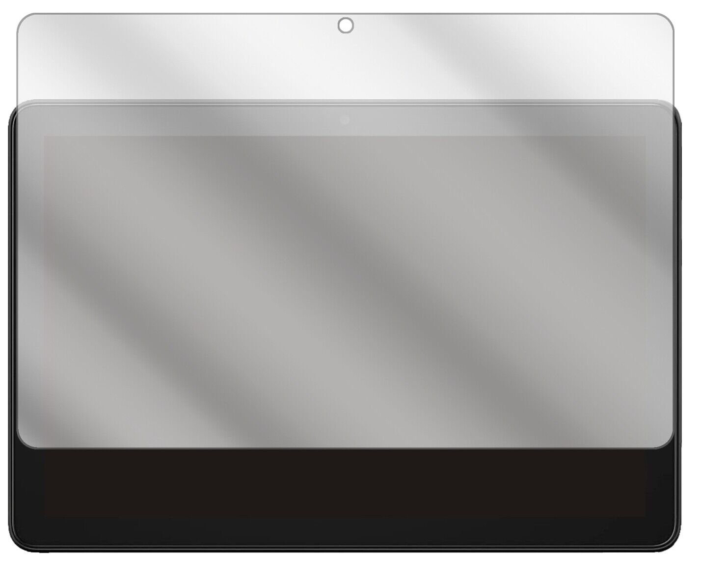AmazonFire HD 10 (2021) mit aufgebrachter dipos Displayschutzfolie, glasklare Darstellung ohne Einschränkungen