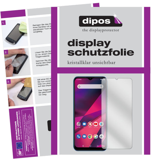 Klare Displayschutzfolie von dipos passend für BLU G90, präziser Zuschnitt und blasenfrei montiert