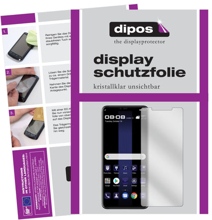 HuaweiPorsche Design Mate 20 RS mit aufgebrachter dipos Displayschutzfolie, glasklare Darstellung ohne Einschränkungen