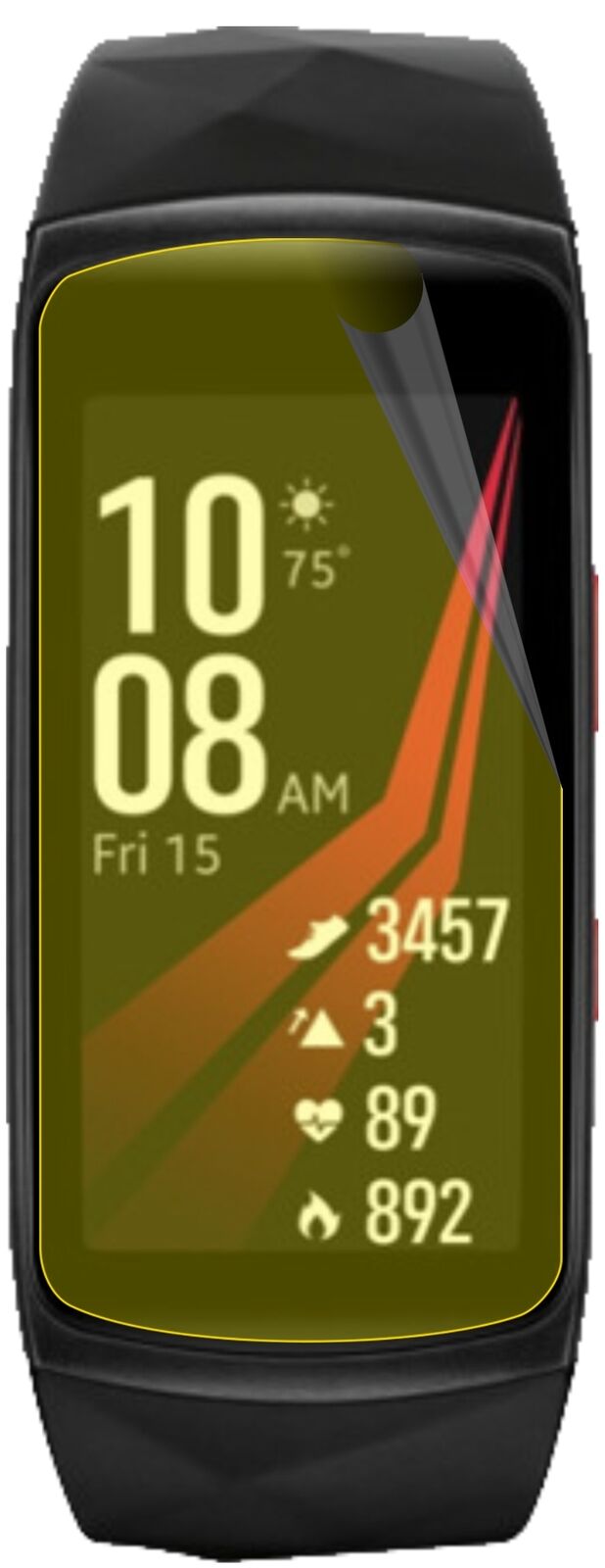 2x 3D Full Cover Schutzfolie für Samsung Gear Fit 2 Pro