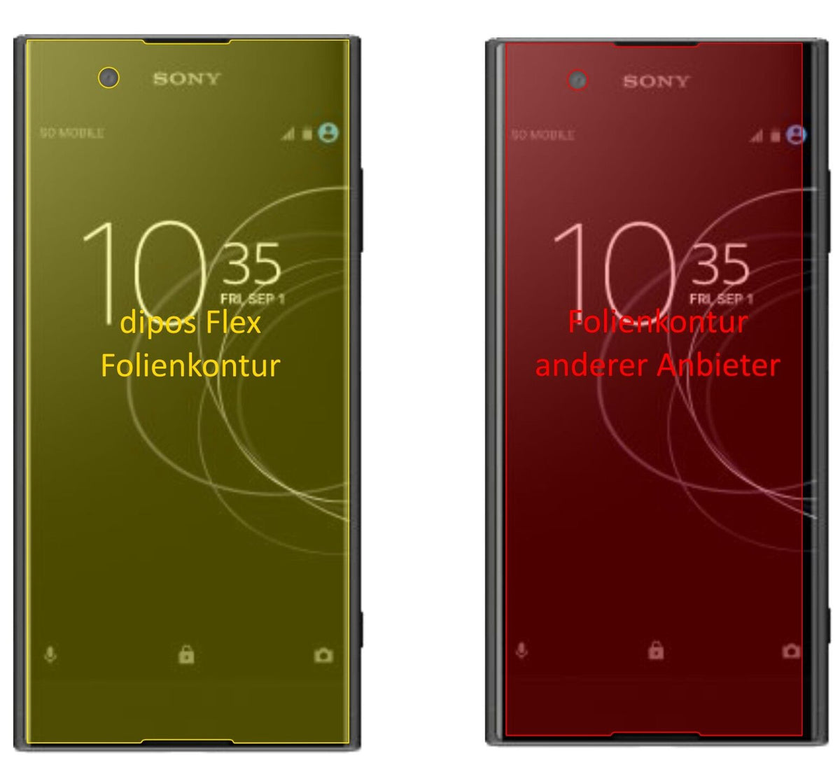 dipos Displayschutz für Sony Xperia XA1 Plus, transparente Oberfläche, geringe Dicke und perfekte Passform