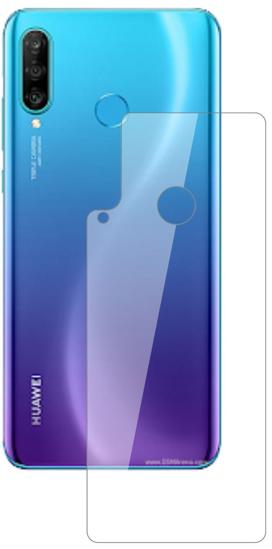 Klare Displayschutzfolie von dipos passend für Huawei P30 Lite Rückseite, 9H kratzfest und blasenfrei montiert
