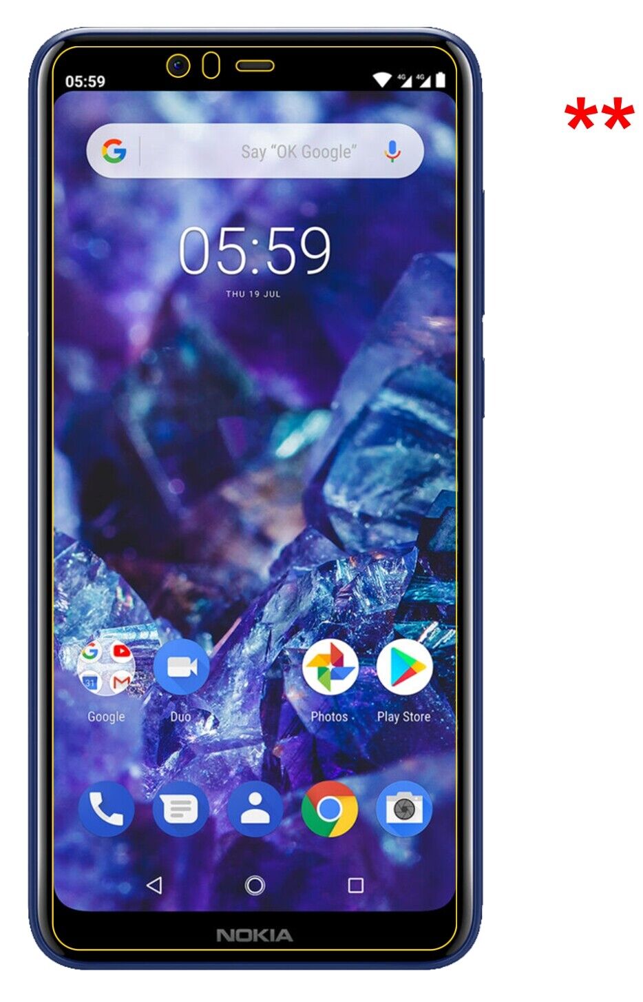 Privatsphäre-Schutz durch Sichtschutz-Folie passend zugeschnitten für Nokia 5.1 Plus