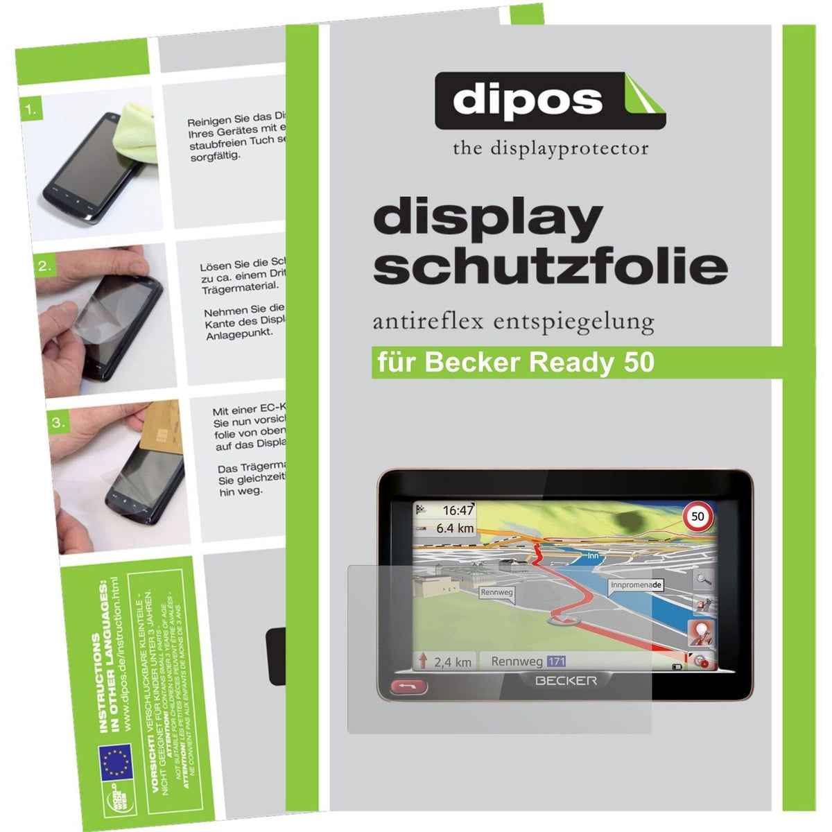 2x Schutzfolie matt für Ready 50 Becker Display-Schutzfolie