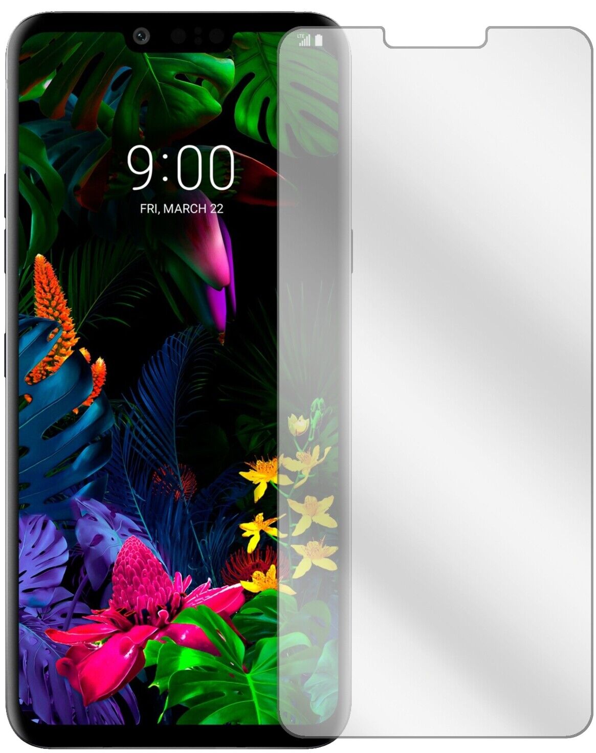 Klare Displayschutzfolie von dipos passend für LG G8 ThinQ, präziser Zuschnitt und blasenfrei montiert