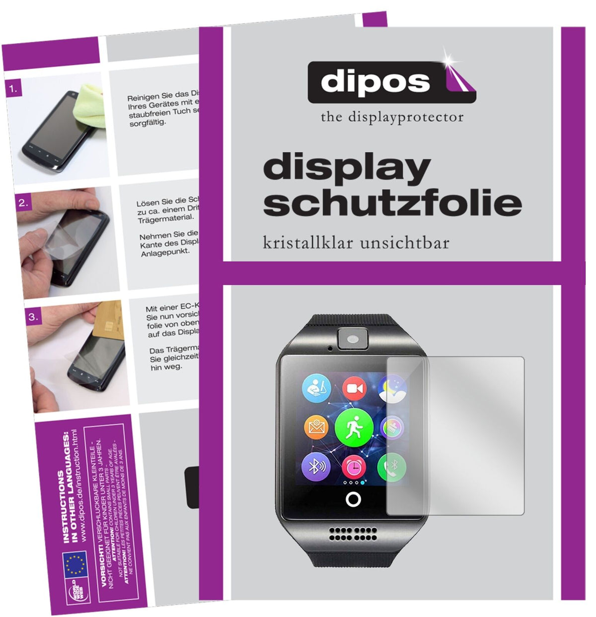 5x Schutzfolie klar für InterActive SmartWatch Q18 Display-Schutzfolie
